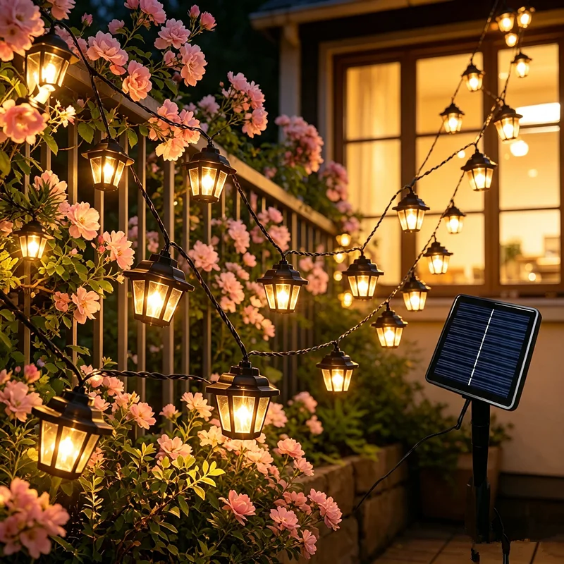 Halloween Solar Hexagonal Palace Lights For Outdoor String Lawn Lights Waterproof Holiday Decoration Lights Garden Lights