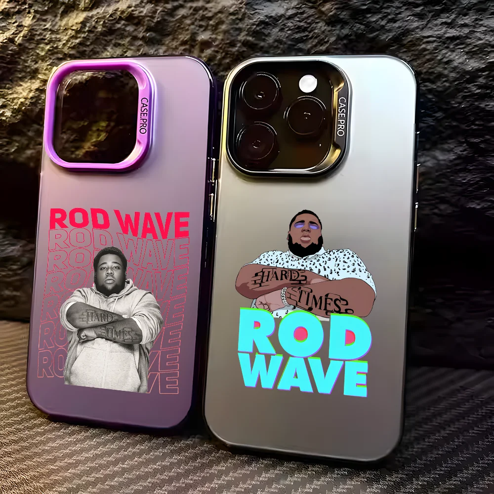 Classic R-Rod W-Wave Rapper Phone Case For iPhone 16 15 14 13 12 11 Pro Max Black Matte Multicolor Laser Metallic Aurora Cover