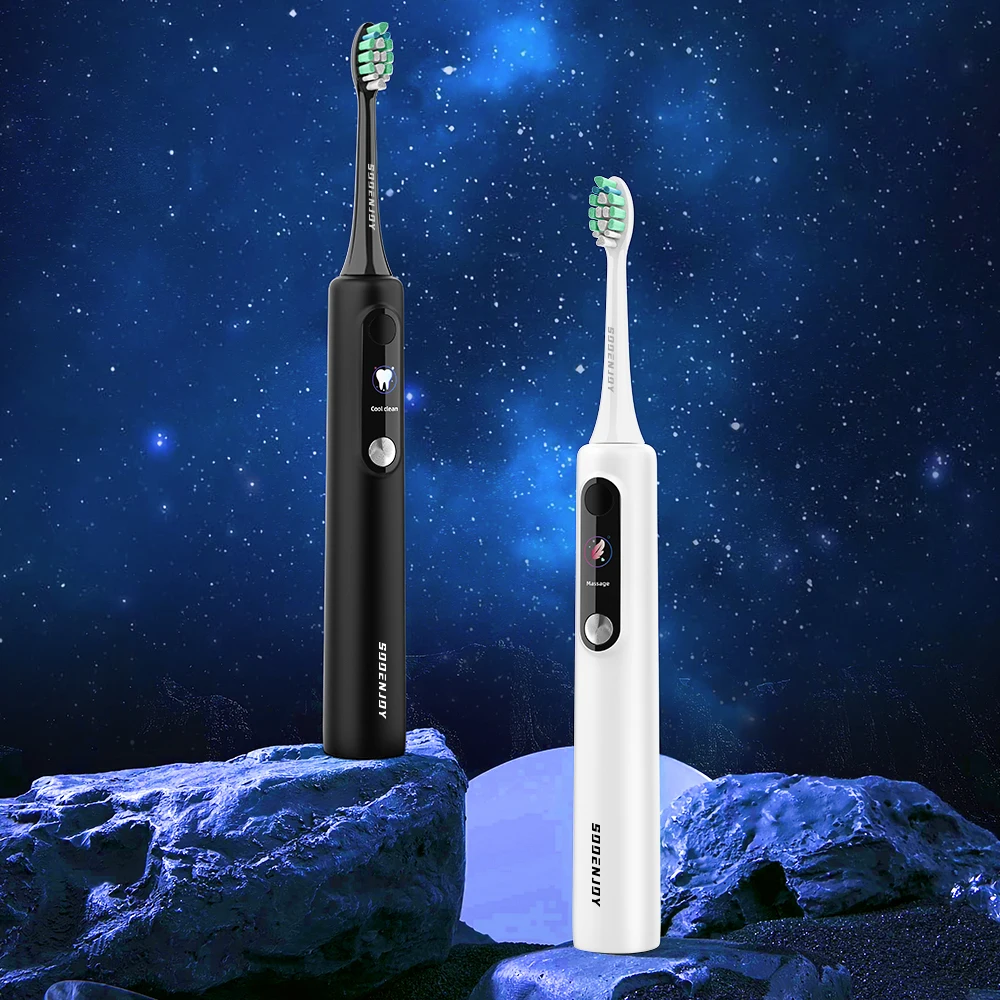 SOOENJOY spazzolino elettrico sonico schermo LCD intelligente spazzolino da denti sonico modalità fai da te detergente automatico adulto NB-1 Teethbursh