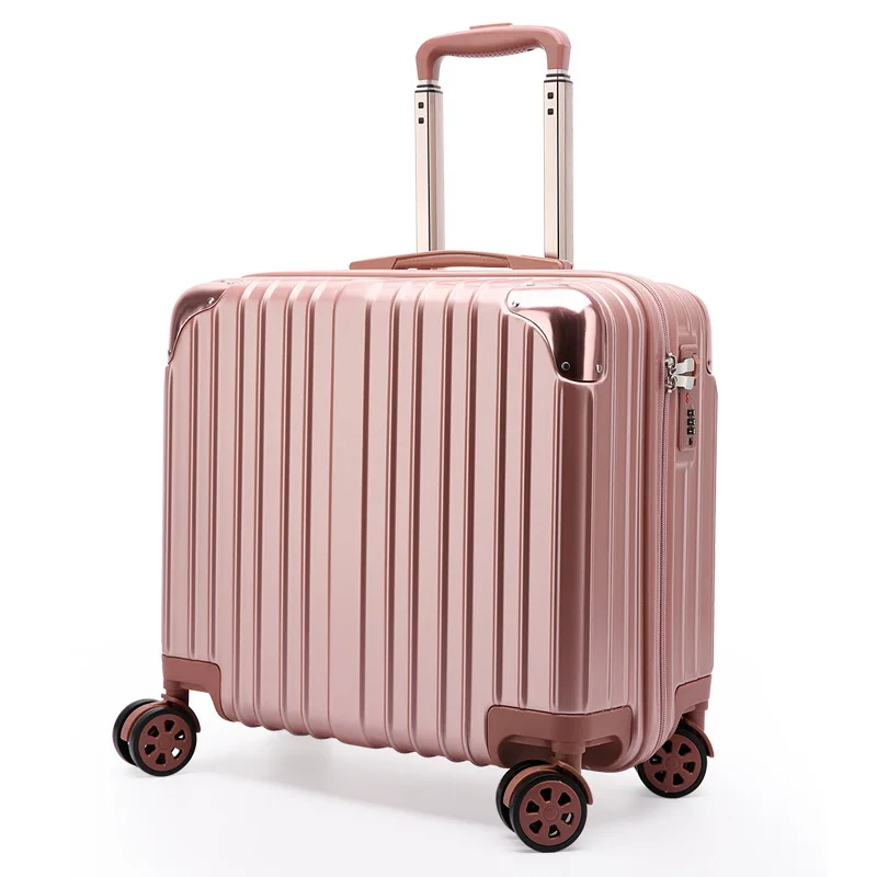 (030) 18-inch trolley suitcase for women, 16-inch suitcase with caster wheels