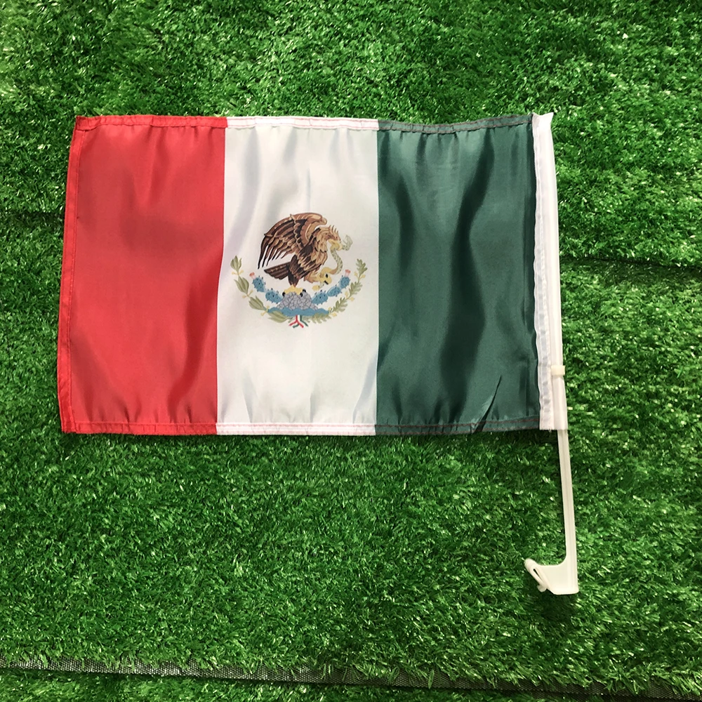 Bandera de México para coche con mástil – Pabellón exterior ondeante - imagen 3