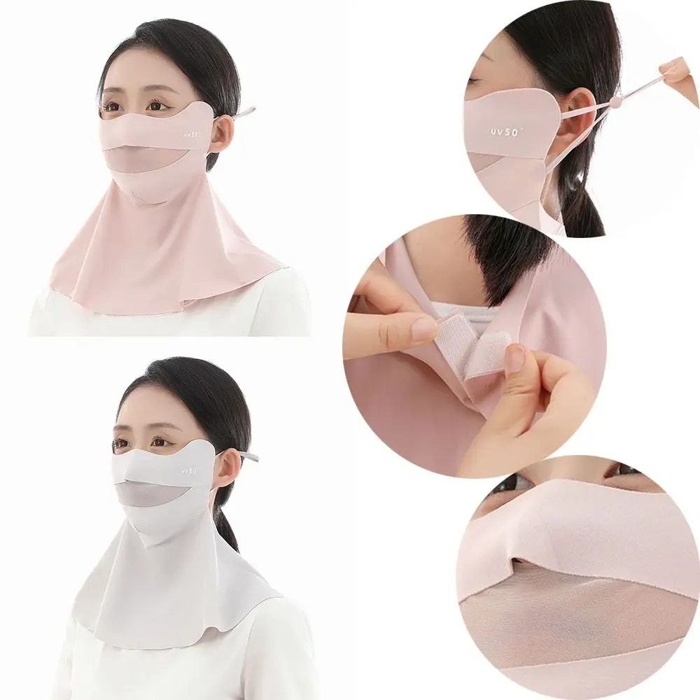 Anti-UV Mask Women's Sun Protection Mask Eye Protection Mask Outdoor Cycling Mask Long Veil Face Mask Ice Silk Mask