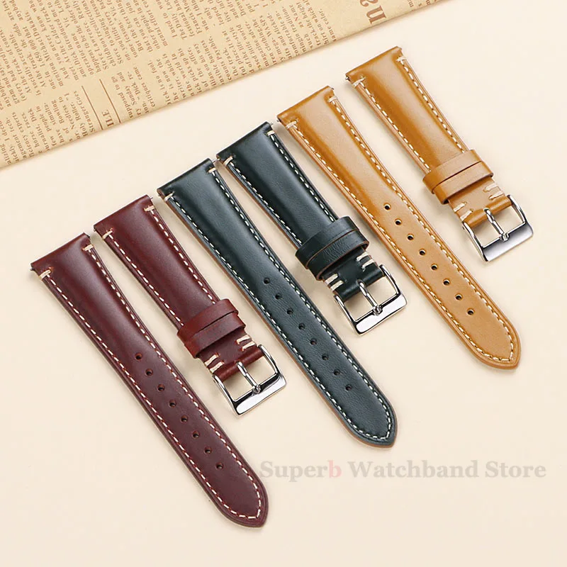 Soft Vintage Leather Watch Band Quick Release Genuine Watch Strap 20mm 22mm 24mm for Women Men Strap Watch Accessories