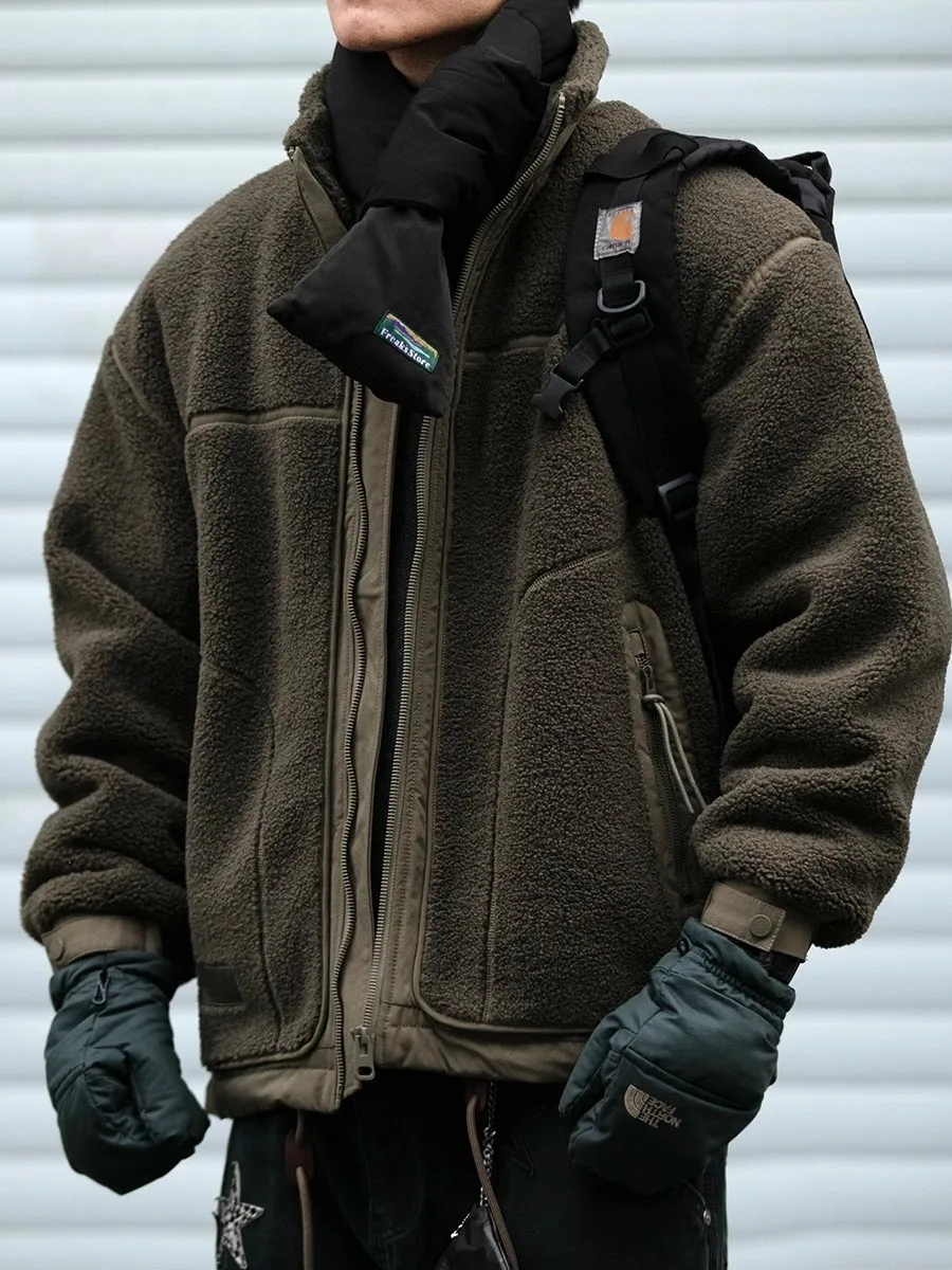 

Мужская утепленная хлопковая куртка с воротником-стойкой, оверсайз, зимняя рабочая одежда, теплая мягкая верхняя одежда на молнии, молодежный стиль