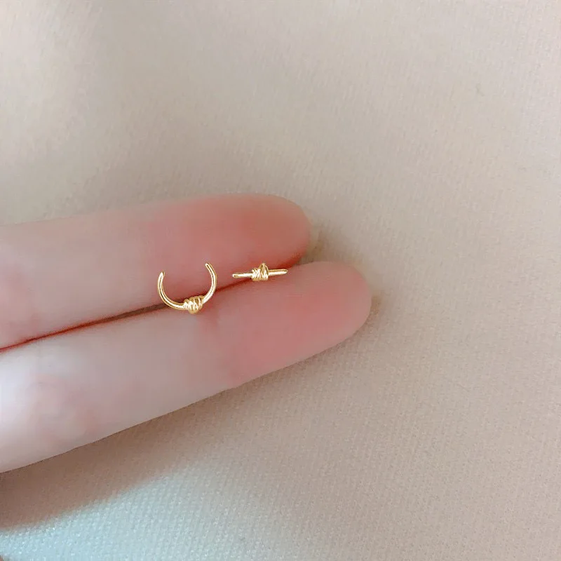 Mooie kleine oorbellen piercings vleugel hart Stud Oorbellen voor vrouwen goud kleur 925 zilveren naalden oor Stud sieraden voor tiener cadeau