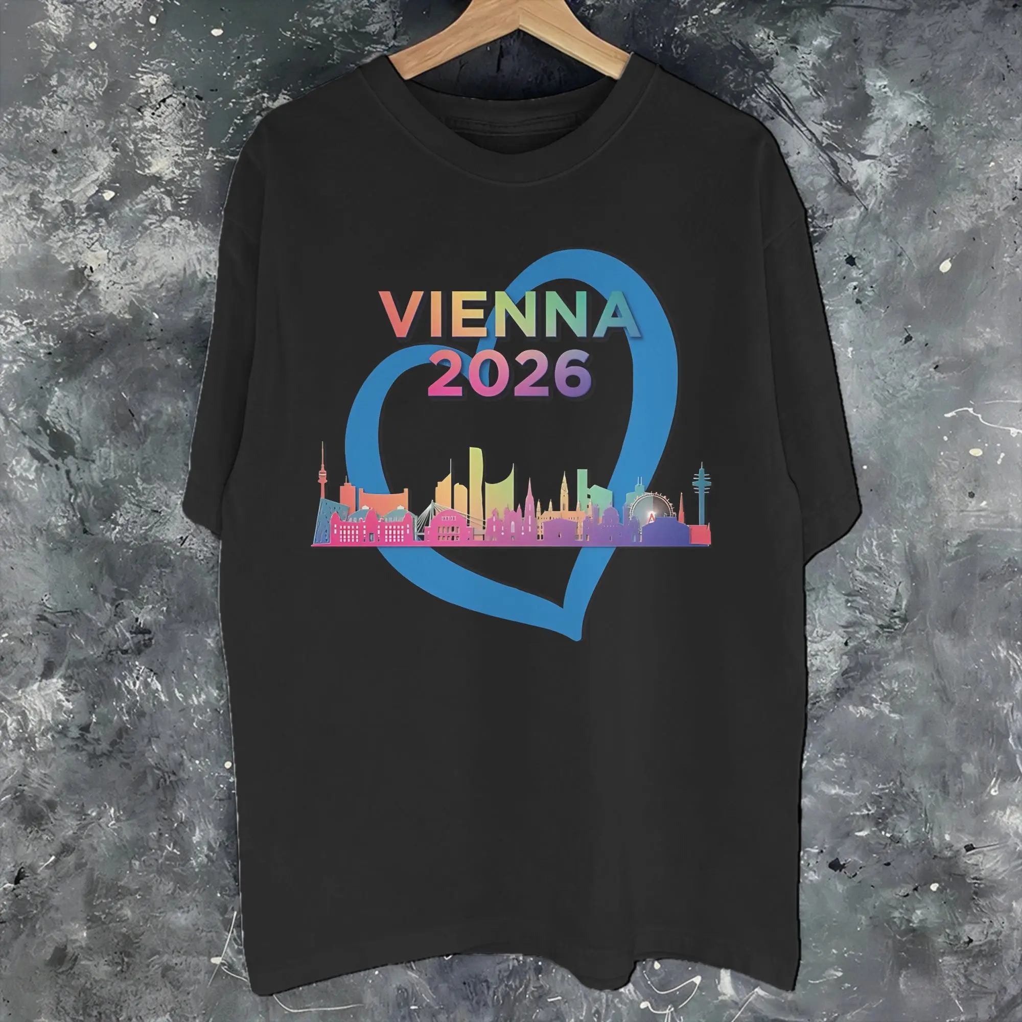 Eurovision Song Contest 2026 Vienna  Tee Shirt for Men Women Graphic Printing T Shirts  100% Cotton Clothing