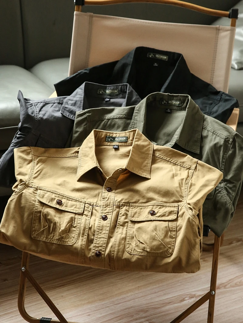 

Мужская винтажная рубашка из хлопкового фланеля с длинным рукавом в американском стиле, новинка весенней коллекции, молодежная повседневная верхняя одежда