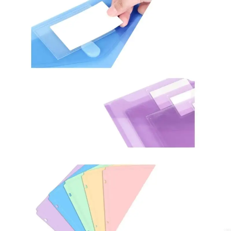 CORA 5/10Pcs 11 Hole Punched Pocket Clear Plastic File Sleeve Large Capacity Waterproof Document Organiser Bag for Office