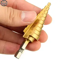 1Pcs Duurzaam 4-22Mm Hss Hex Titanium Coated Stap Cone Boor Power Tool Voor Houtbewerking Gat cutter