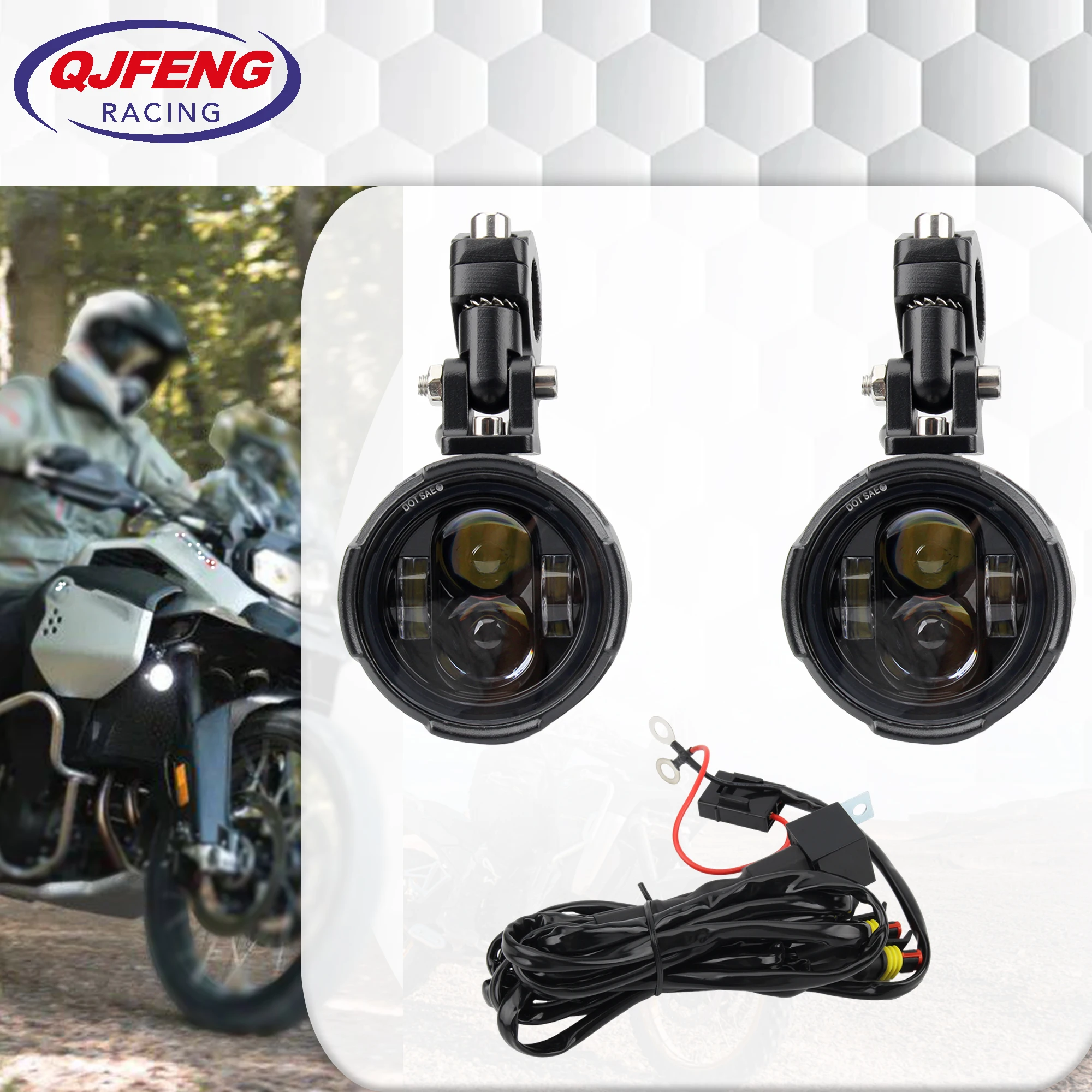 

Scooters Motorcycle Spotlight Auxiliary LED Fog lights For Yamaha MT07 MT09 For CRF1000L 1 Pair Universal Headlights Enduro