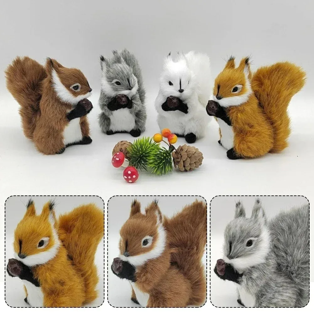 Artificial Squirrel Figurines Simulation Garden Tree Decoration Christmas Gift Homedecor