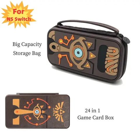 For Zelda Sheikah Slate Style Storage Bag with Game Card Box Case 2 in 1 For NS Switch Game Console Accessories