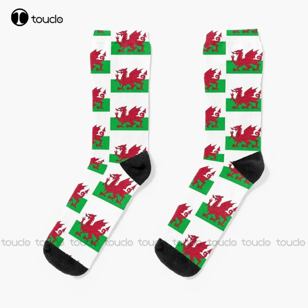 Wales National Flag - Welsh Fan Socks Pink Socks Personalized Custom Unisex Adult Teen Youth Socks 360° Digital Print Streetwear