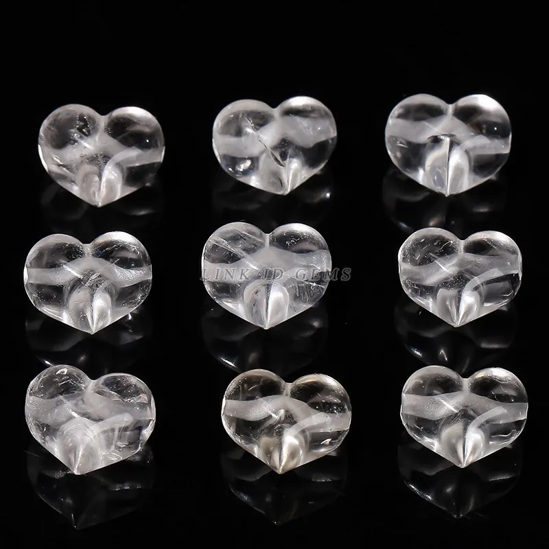 1 Pc Natural Rock Quartz Heart Shape Carved Bead White Crystal Pendant For Jewelry Making Diy Necklace Bracelet Accessory