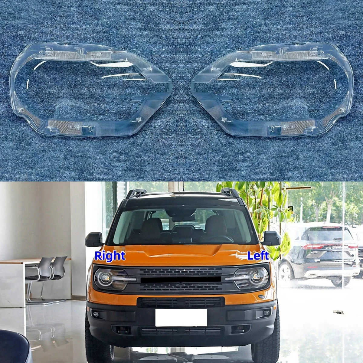 

Для Ford Bronco Sport 2021 2022 2023 2024, крышка фары, корпус фары из плексигласа, прозрачный абажур, автомобильные аксессуары, линза