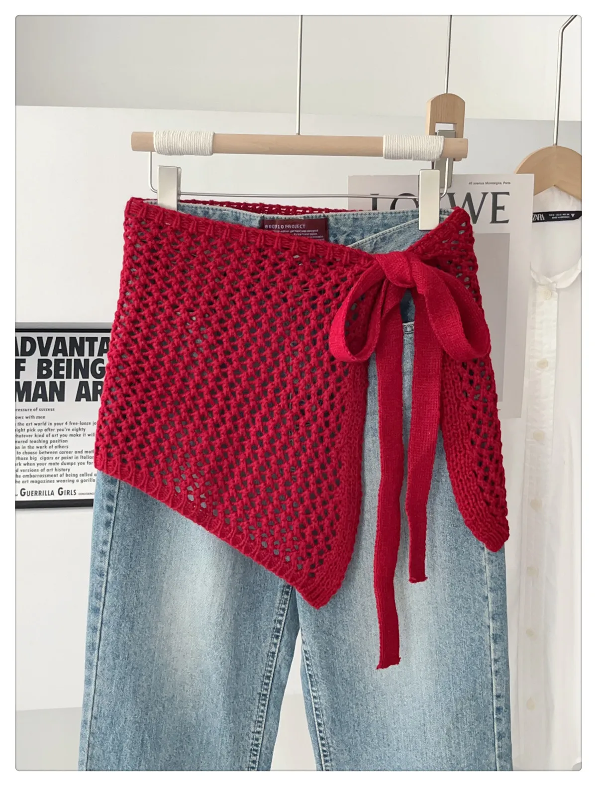 

Yoga Korean Fashion Hollow Knitted Skirt Women's Spring and Summer New Fashion Stacked One-piece Fart Curtain Skirt H1