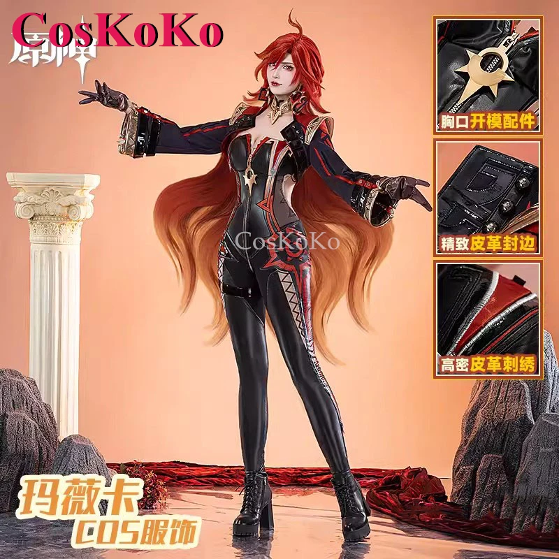 CosKoKo Mavuika Cosplay Game Genshin Impact Costume Elegant Sweet Uniform Full Set Women Halloween Party Role Play Clothing New