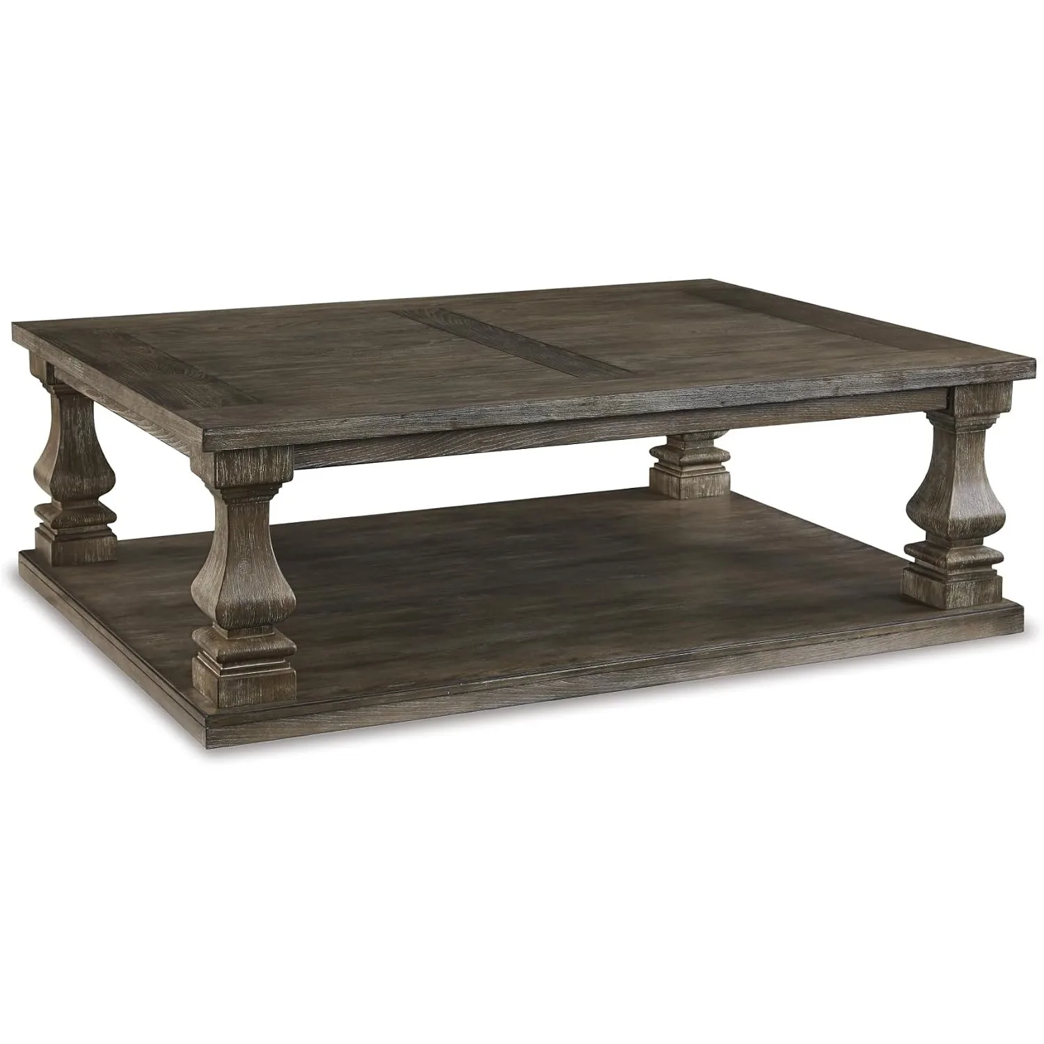 Signature Design by Ashley Large Farmhouse Coffee Table, Weathered Gray