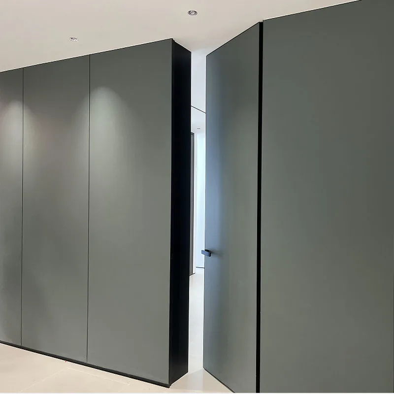 Modern Commercial Frameless Interior Flush Concealed Invisible Wood Door Room Hidden Secret Bedroom Door