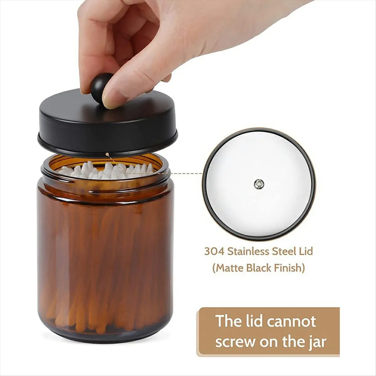NEW Cotton Swab Container Bathroom Vanity Storage Organizer Set for Qtips Cotton Swabs,Makeup Sponges Storage Bottles
