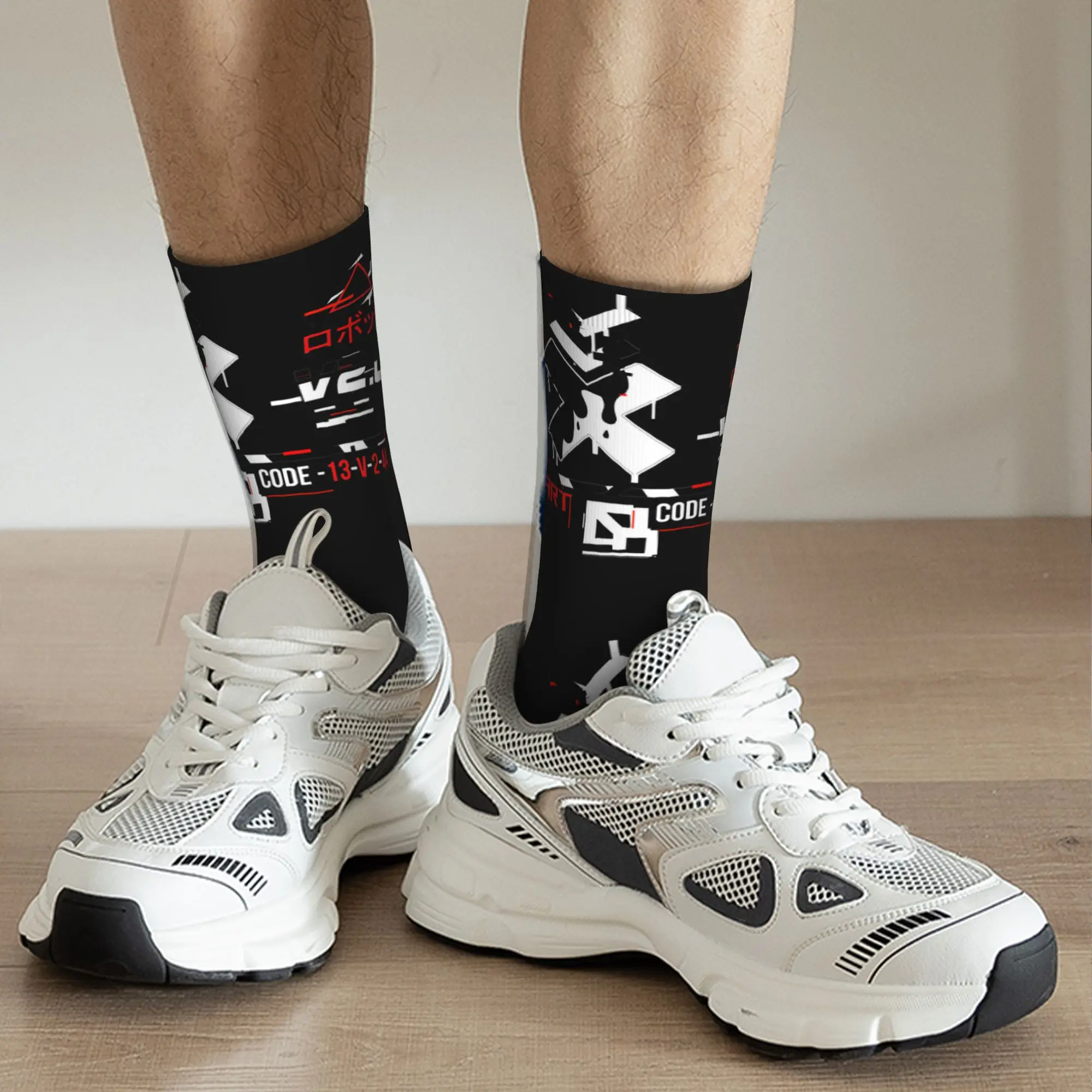 Medias geniales Techwear calcetines hombres mujeres cálido suave japonés Future Tech Street Wear estilo Skateboard Crew calcetines