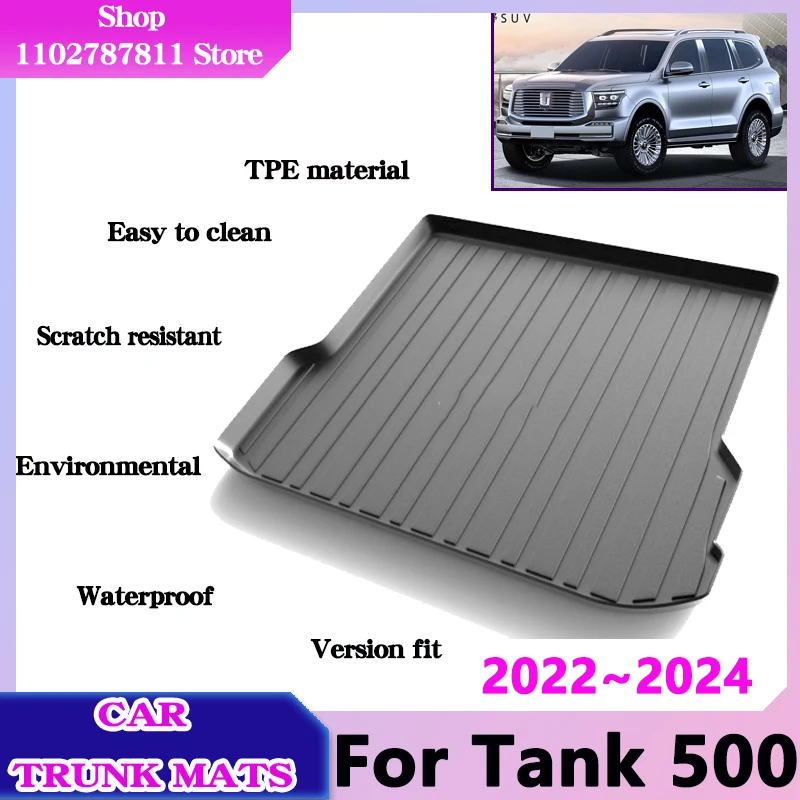 for Great Wall Tank 500 600 Accessories 2022 2023 2024 GWM Car Trunk Mat Upholstered Waterproof Protect TPE Material Storage Pad