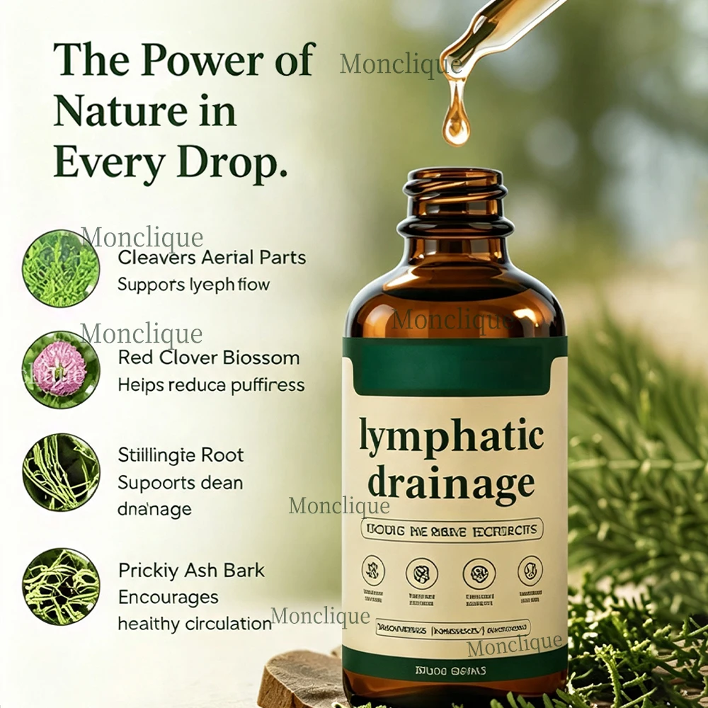 60ml Lymphatic Drainage Drops Natural Herbal Formula Toxin Elimination Swelling Relief Lymph Support Liquid