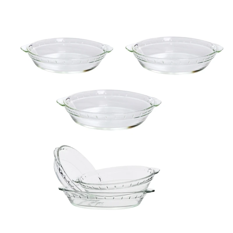 L43A Borosilicate Glass Serving Tray Elegant Transparent Storage Bowl With Handle For Hot And Cold Foods