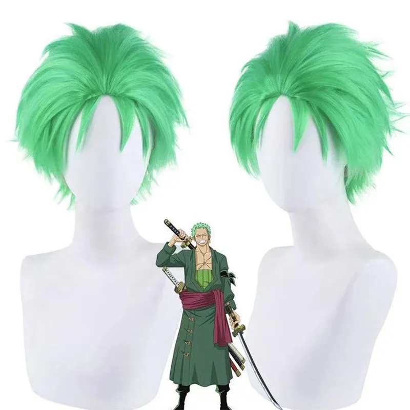 CyAnime Roronoa Zoro Косплей Костюм Wano Kuni Country Женское Зеленое Японское Кимоно Лолита Юбка Парик Женский Сексуальный Карнавальный Костюм