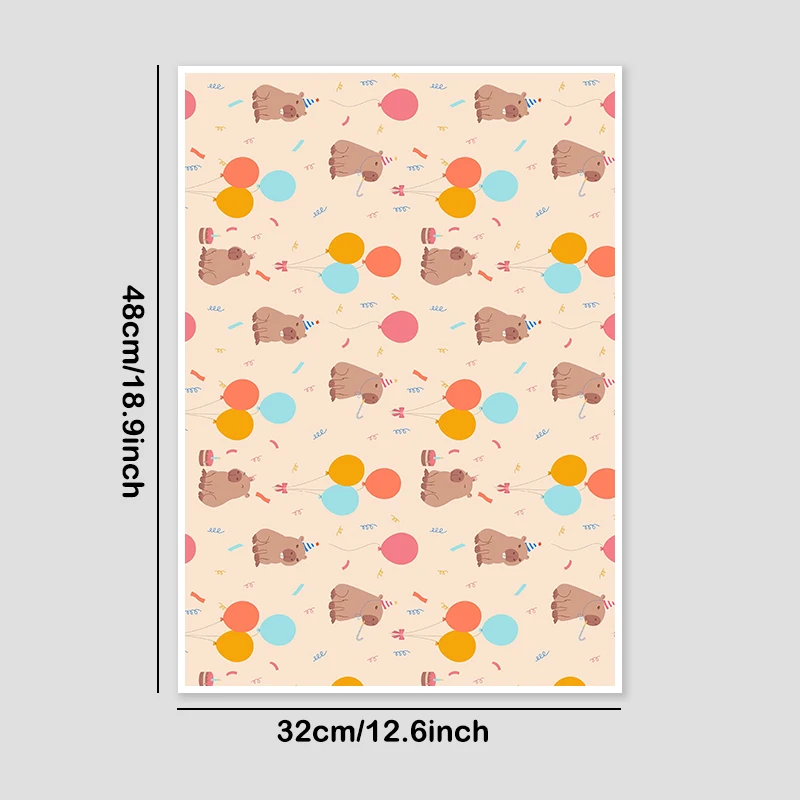 3/5/10 Stück A3+ Capybara Geschenkpapier Niedliches Kapibala Kraftpapier DIY Geschenkverpackung Kinder Geburtstag Hochzeit Party Deko Zubehör – Detail 6