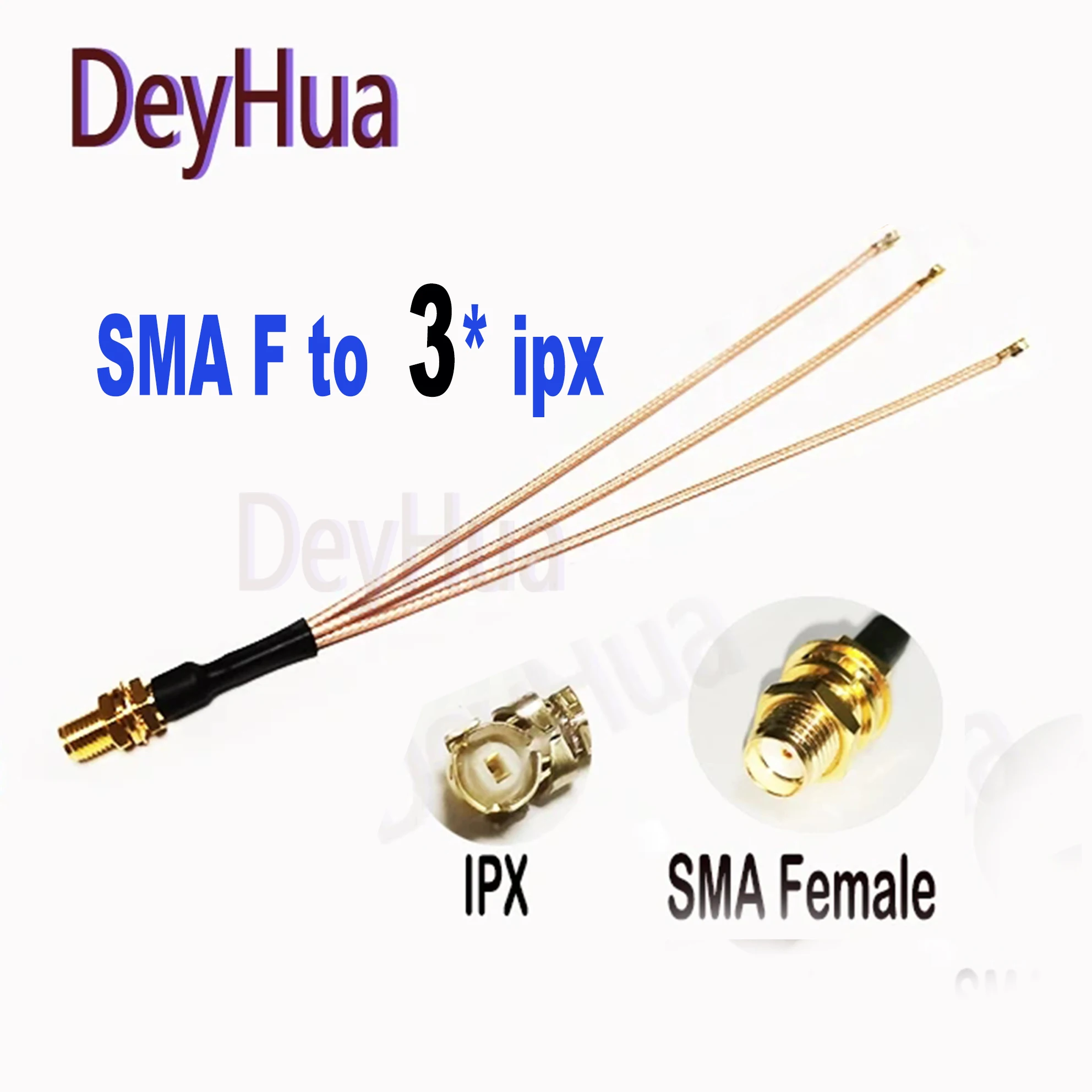 1PCS SMA/RP SMA female to 2 3 4 5 6 7u.FL IPX IPEX1 female jack 1 to 6 sextile cable RG178 Pigtail WIFI antenna expansion jumper