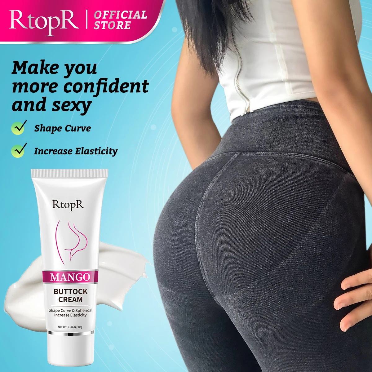 Mango Sexy Buttock Enhancement Cream Body Skin Care Hip Firming Cream Whitening Moisturizing Anti-Aging Buttock Treatment