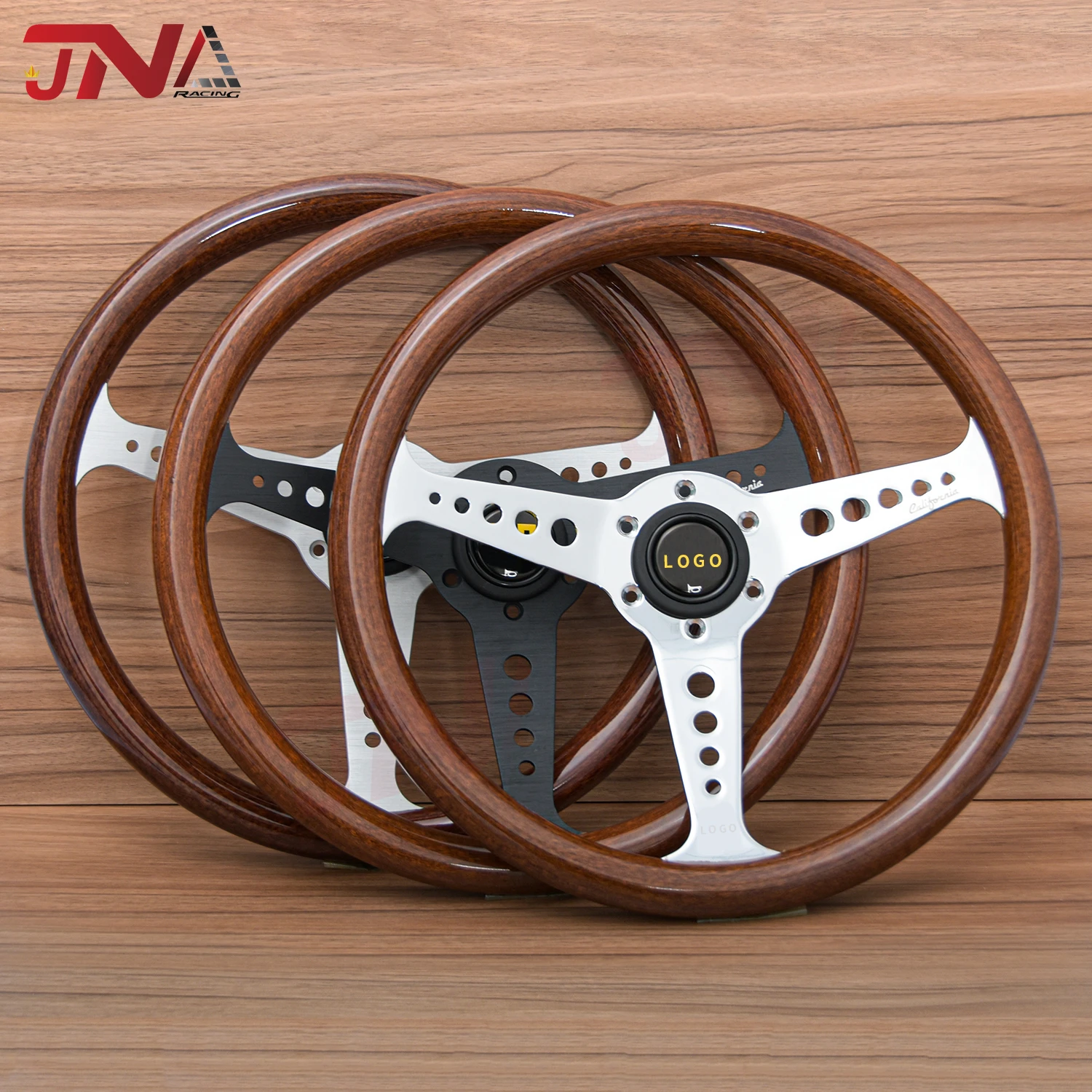 358MM Classic MOMO Heritage California Steering Wheel Vintage JDM Wood Grain Sport Car Steering Wheel