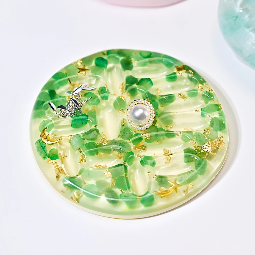 S0150 Love Heart Round Ring Stand Silicone Resin Mold DIY Crystal Jewelry Ring Display Holder Plaster Moldes De Silicona view 6