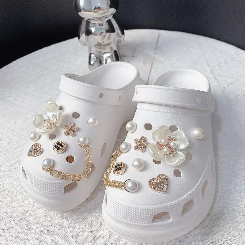 

Pearl Shoes Accessories | 18X Fashion Crystal Rhinestone Shoe Decoration | Rhinestone Shoes Charm Bling Cute Decor