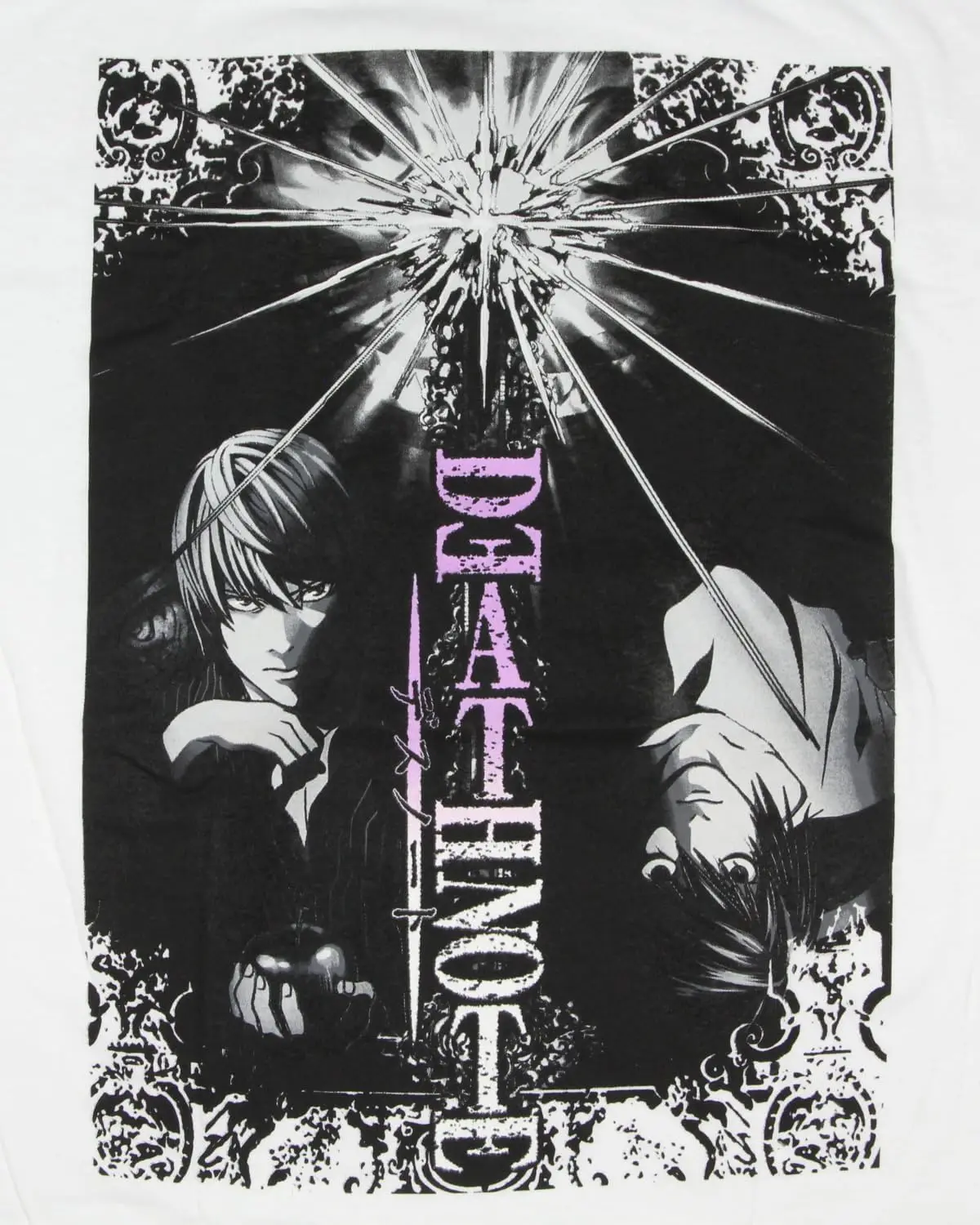 Death Note Men's L VS Light Character Design Graphic Print Adult Anime T-Shirt