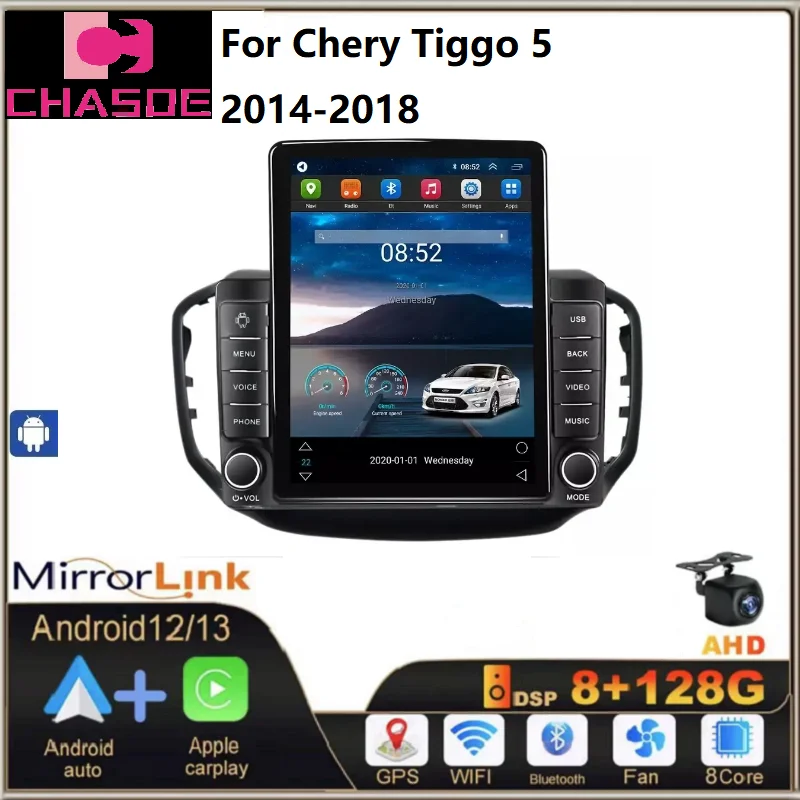 Tesla Android 13 8+128G car dvd player android car player For Chery Tiggo 5 2014-2018 Dvd Player for car android radio