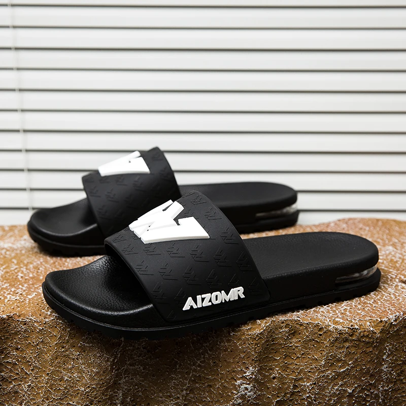 

Новые летние мужские шлепанцы на толстой подошве, противоскользящие, мягкие и повседневные, мужские шлепанцы на одно плечо с воздушной подушкой для дома и