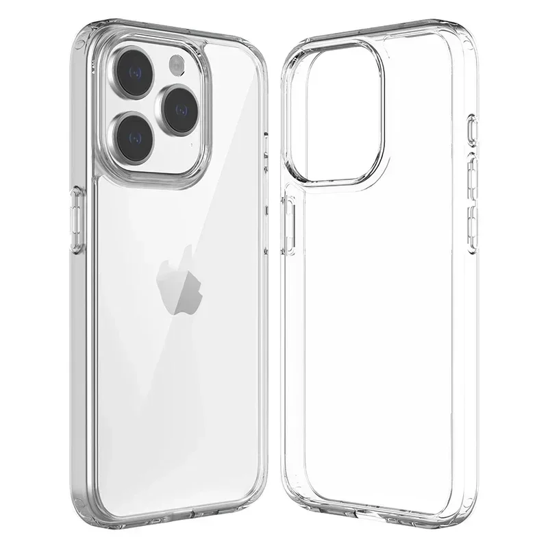 Capa de silicone transparente original para iPhone, estojo ultra fino luxuoso para iPhone 15 Pro Max, 14 Plus, 13, 12 Mini, 11 Pro Max