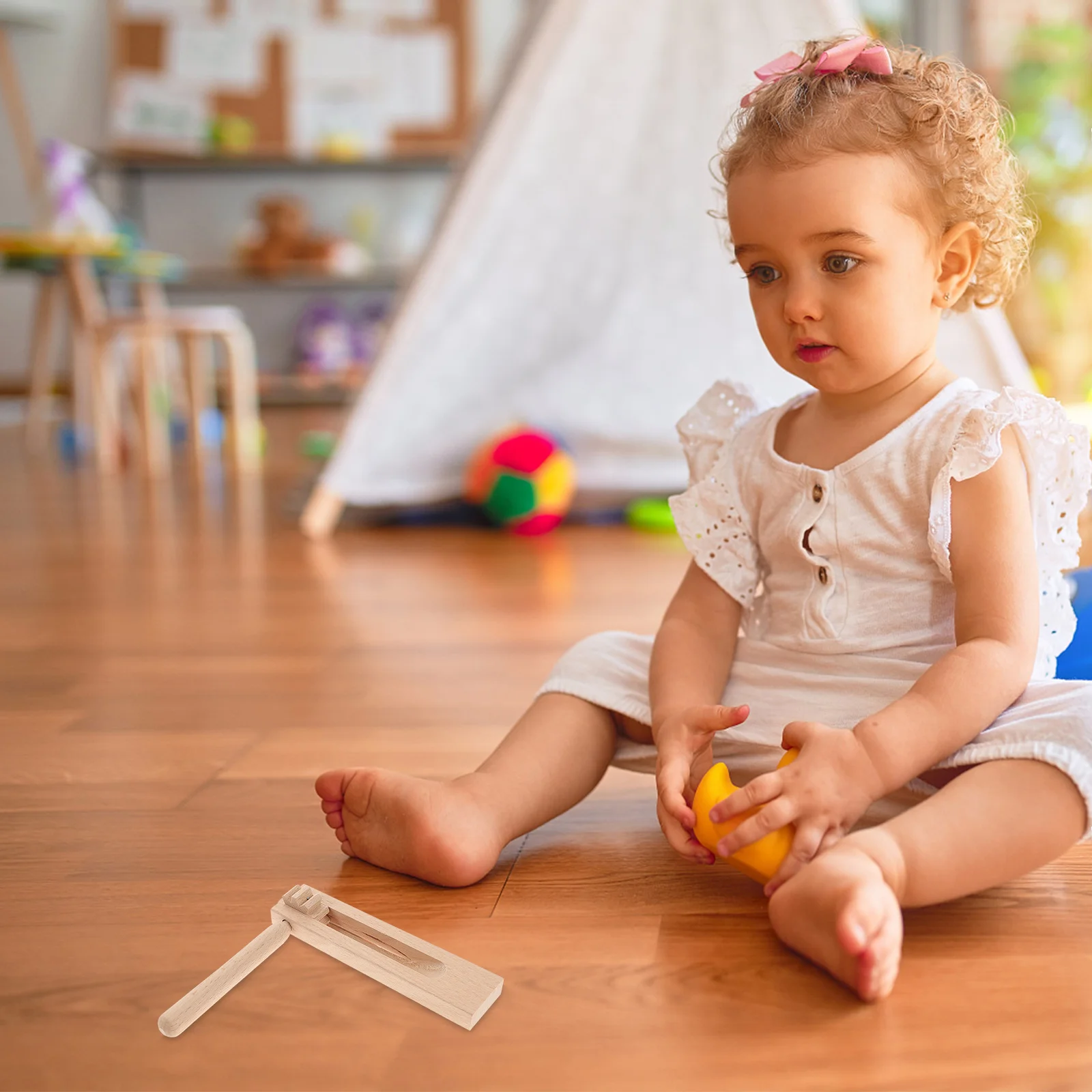 

4pcs Wooden Ratchet Noise Maker Kids Early Education Children Musical Instrument Handheld Percussion Sound Shaker Play Tool