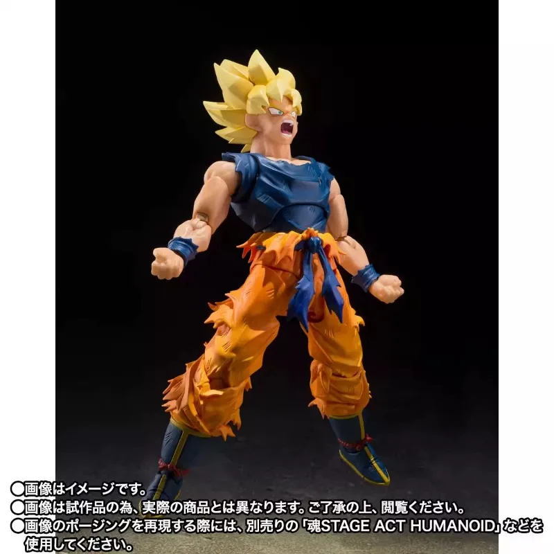 Bandai SHF Super Saiyan Son Goku Warrior in Angry Pose Articulated Action Figure Desktop Collectible Ornament Doll Gift view 5