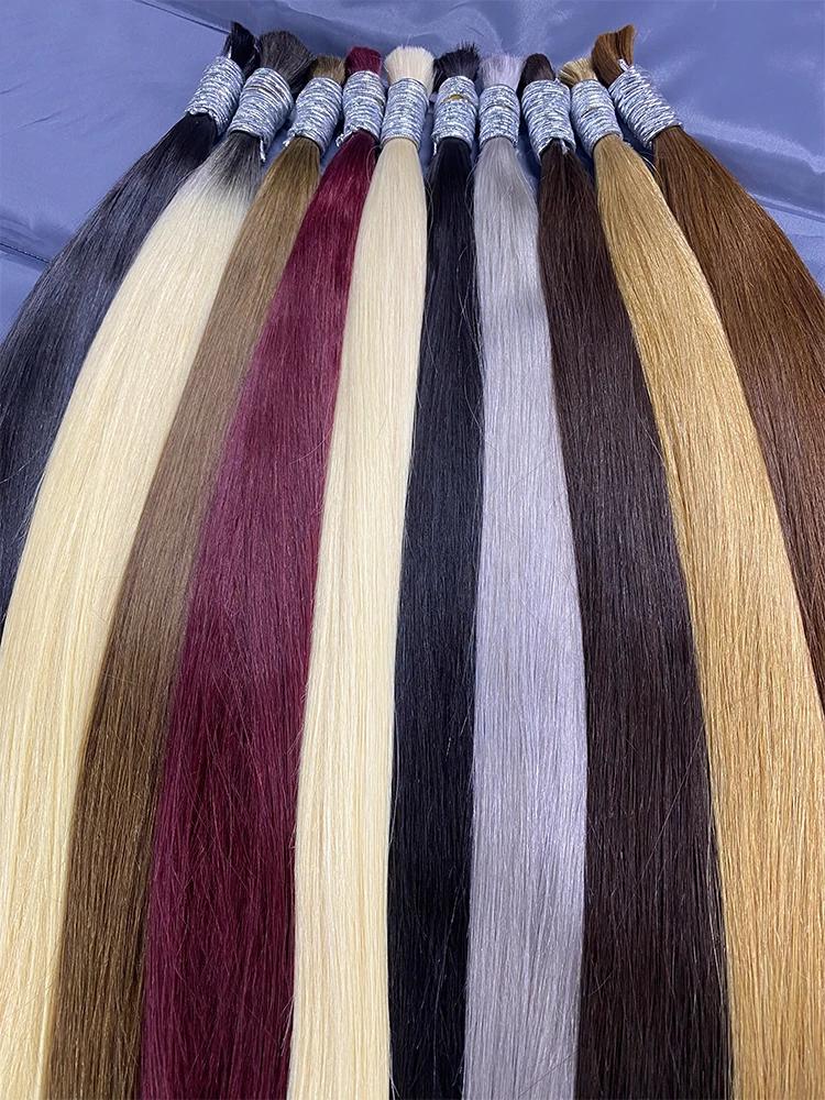 Virgin Real100% Menselijk Haar Bulk Extension zwart 613 Blond Haar Bulk 12a Weven Voor Vlechten Onverwerkte Geen Inslag Steil Haar - afbeelding 2