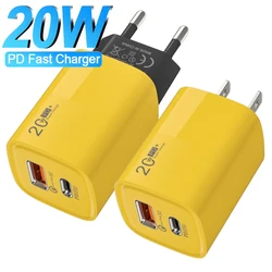 20W GaN USB C Charger Fast Charging PD Charger Plug Universal Mobile Phone Wall Chargers Adapter Travel Phones Accessories