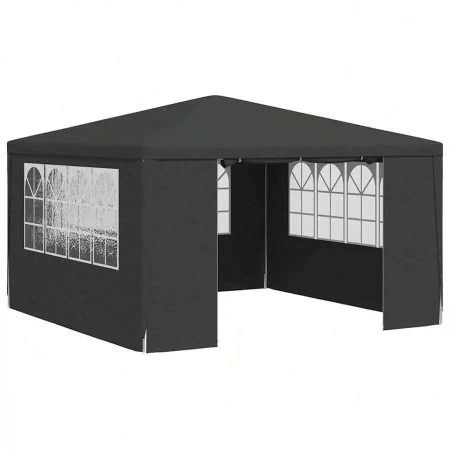 Professional Party Tent With Side Walls 13.1'x13.1'Anthracite 0.3 Oz/Ft²