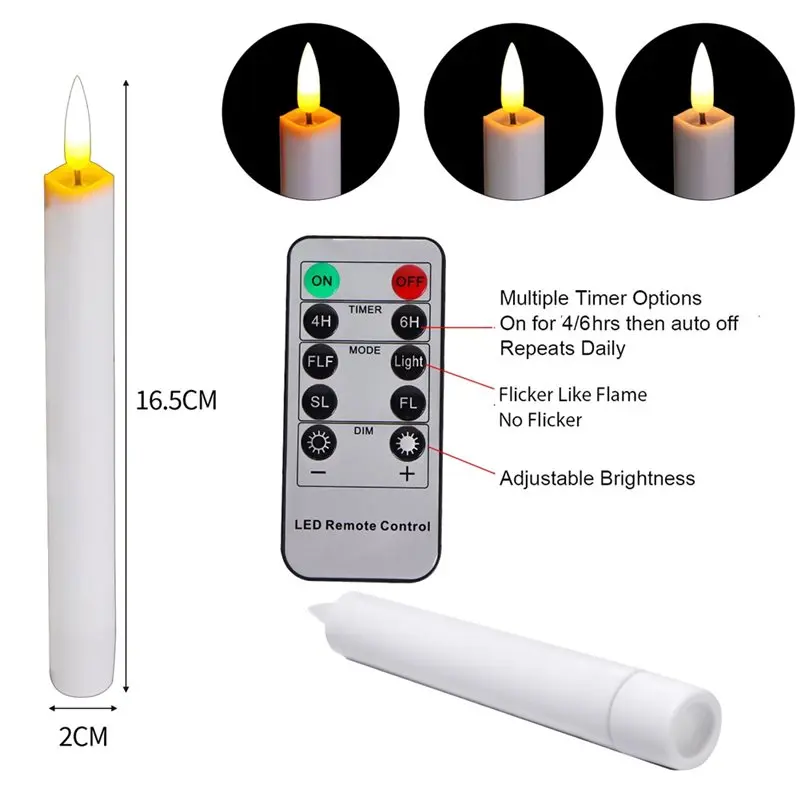 ABMR-LED Flameless Taper Candles 6 Pcs Halloween Haunted For Table Centerpiece For Tables& Mantels Decoration