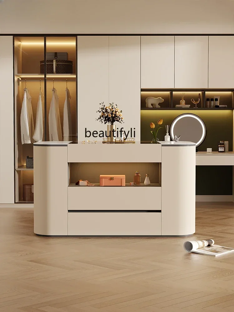 

LJYCloakroom Island Cabinet Drawer Kitchen Island Jewelry Display Cabinet Integrated Storage