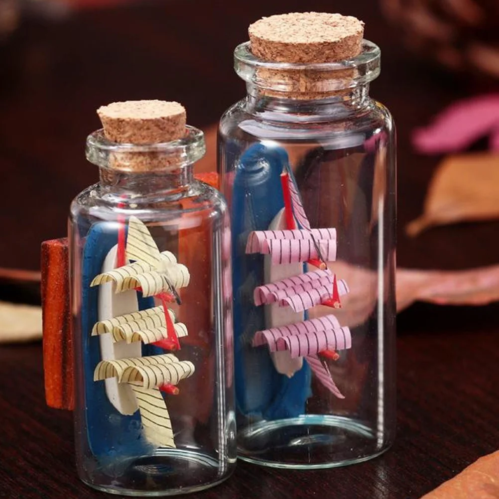 

4Pcs Wishing Bottle Creative Desktop Ornaments for Home Office Tabletop Decoration Chic Desktop Decor Random Color 27x27x59mm