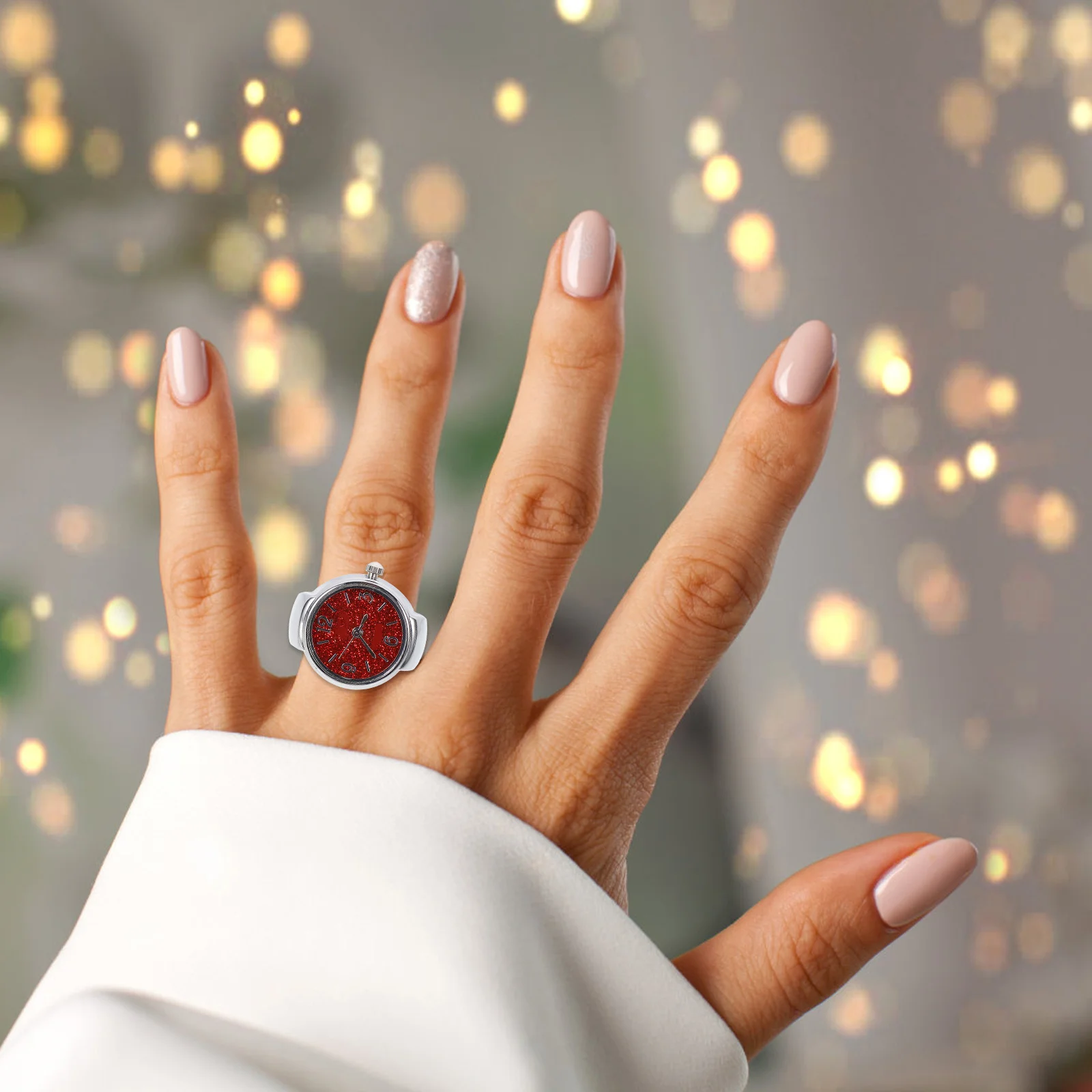 

Quartz Finger Watch for Men Women Fashion Ring Watch with Clear Digital Display Round Design Casual Wear Daily Use Festival Gift