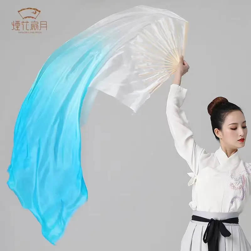 Buikdans Gradiënt Fan Voor Vrouw Imiteren Zijden Sluiers Opvouwbare Fan Danser Praktijk Rekwisieten Stage Performance Party Accessoires