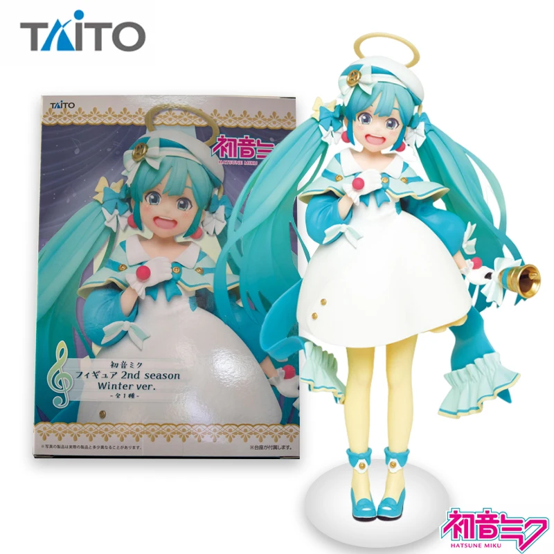 

In Stock Original TAITO Anime Hatsune Miku Action Figure Kawaii Cute Desktop Ornament Doll Model Collection Toys Children Gifts